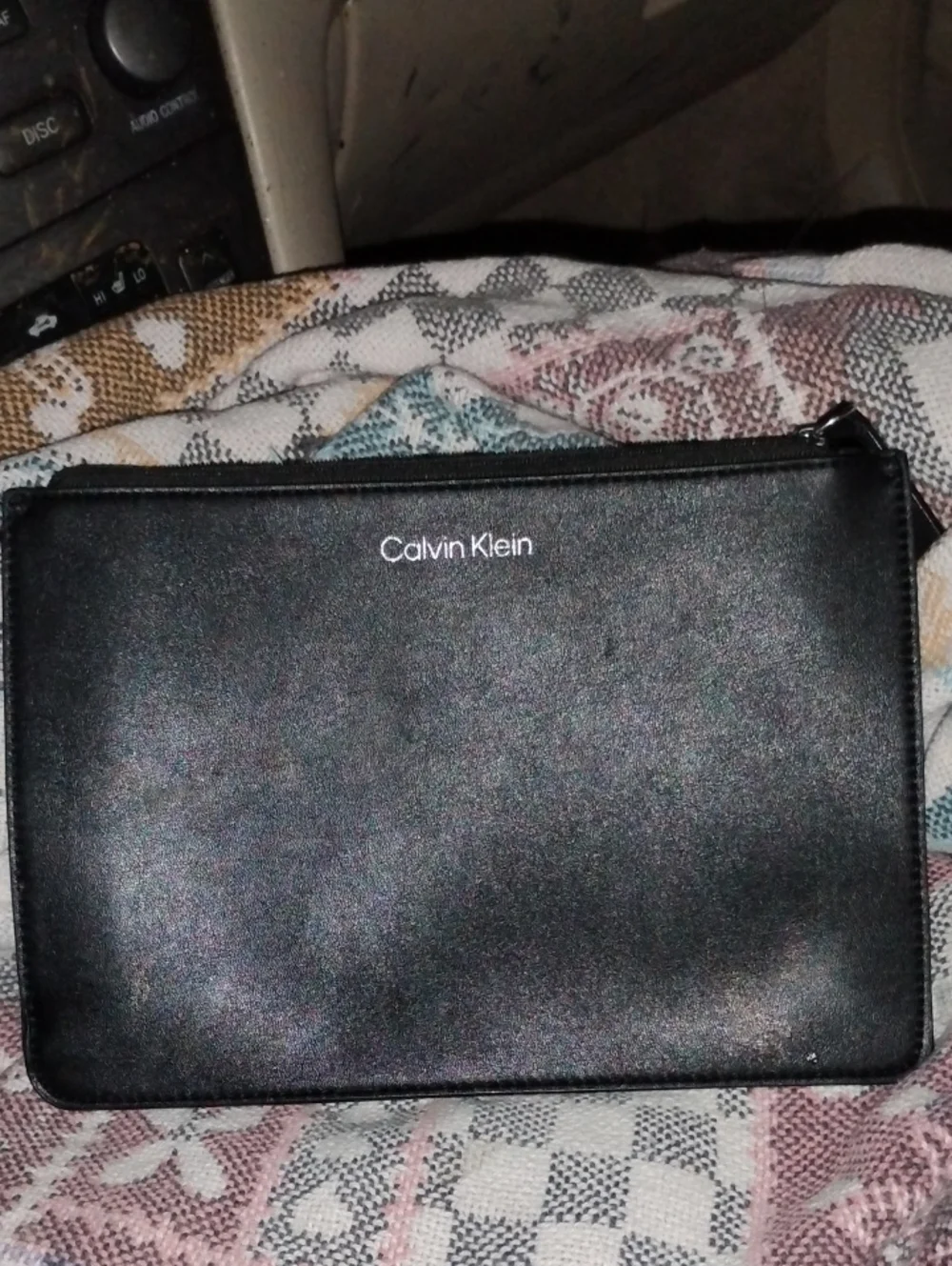 Calvin Klein Black Toiletry Pouch with Silver Logo